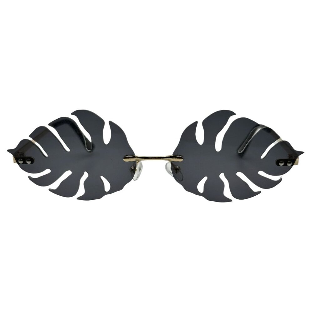 6172 | Black Rimless Leaf Novelty Sunglasses